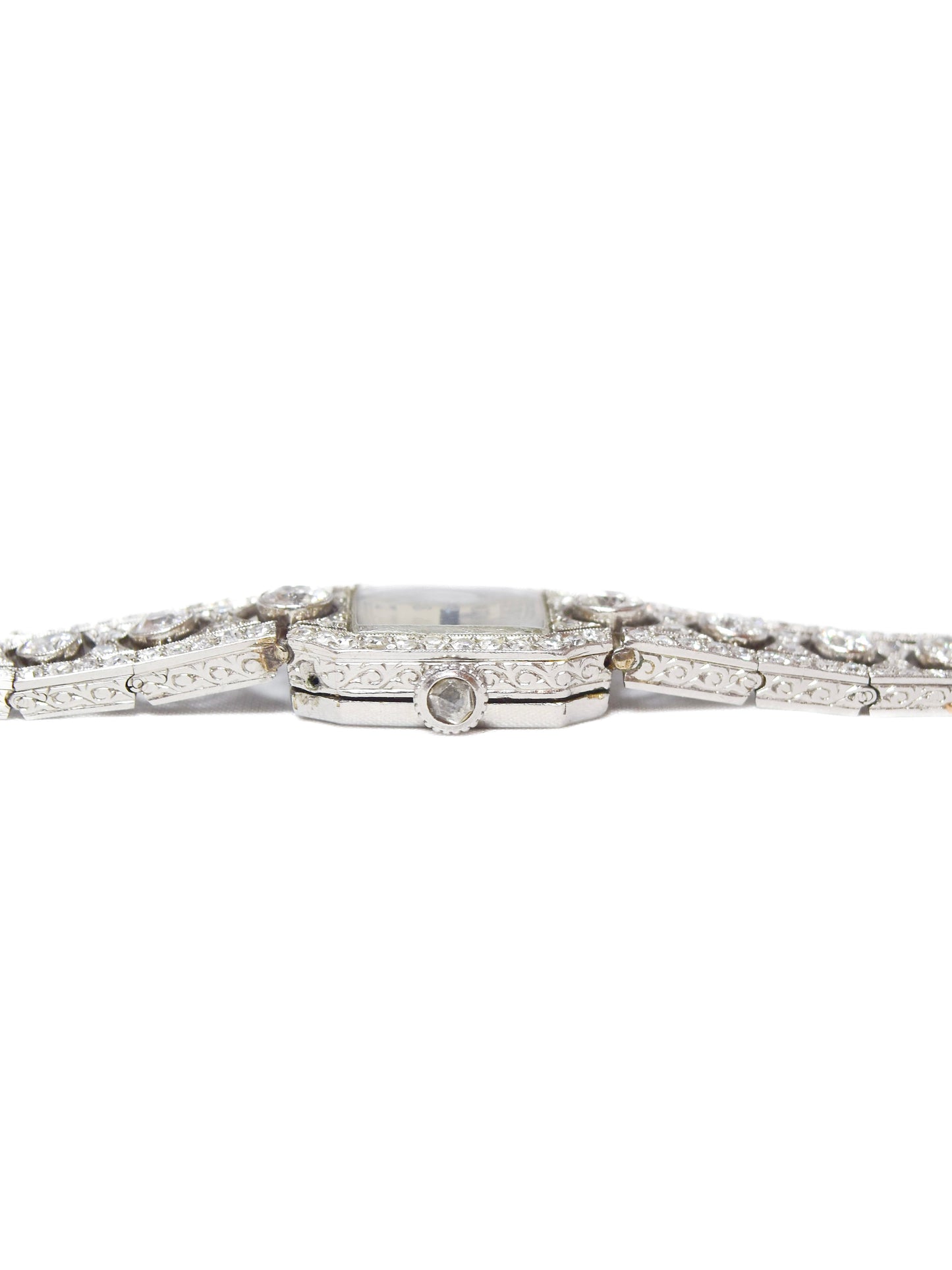 Art Deco French Platinum 8.10 CTW Diamond Watch Bracelet