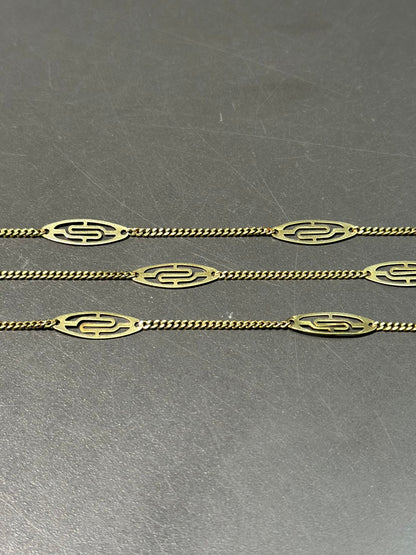 复古 14K 金花丝链项链 20.0 英寸