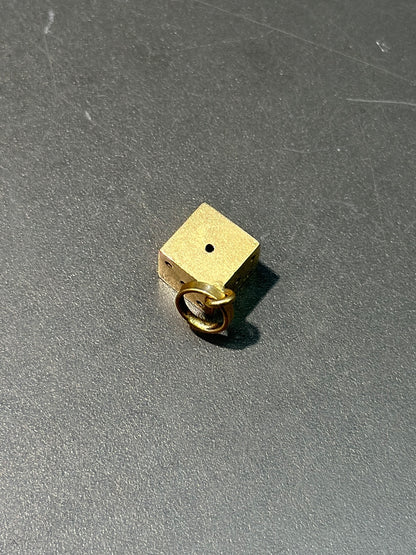 复古 18K 金骰子吊饰