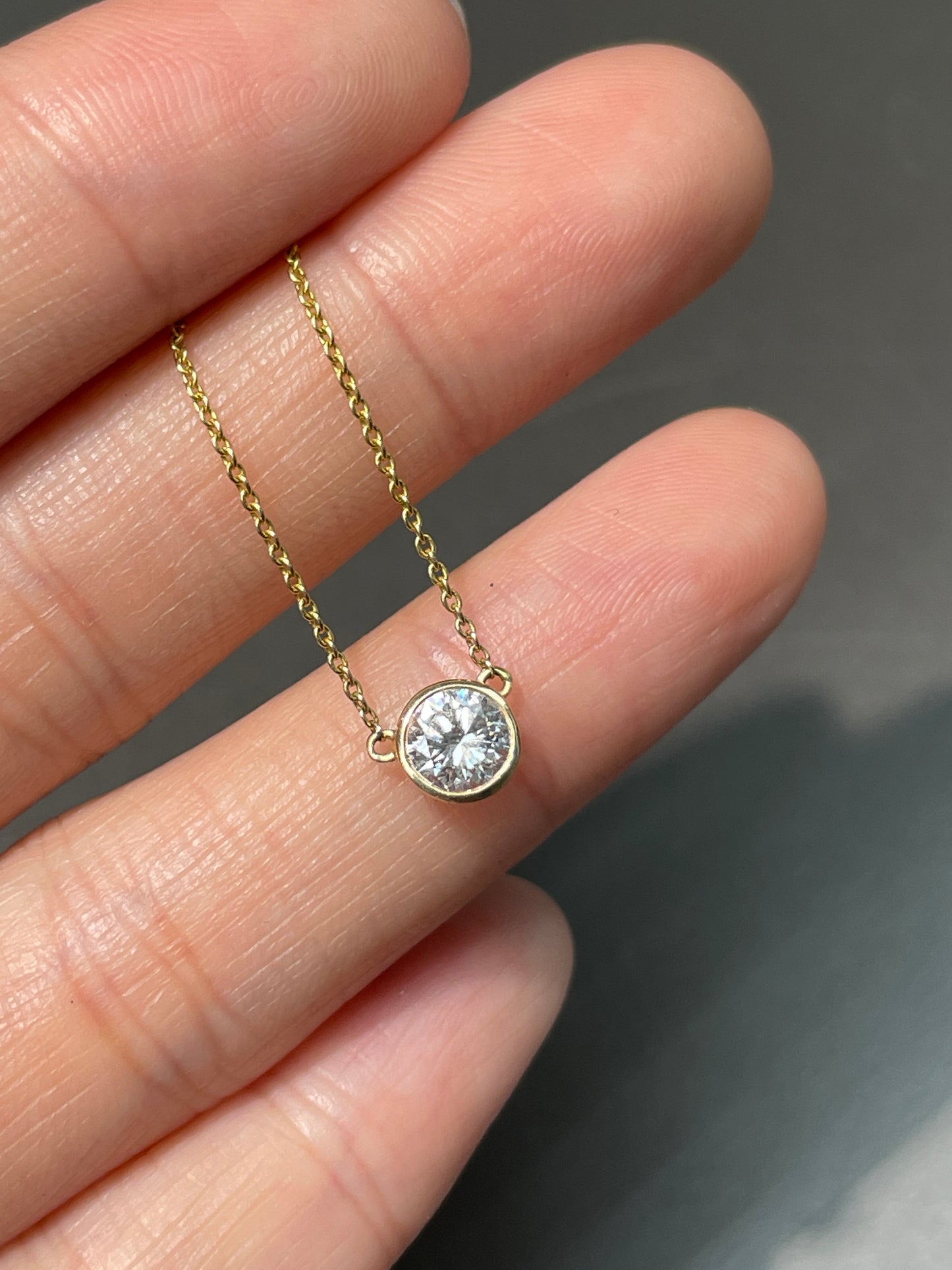 14K Gold 0.45 CTW Single Diamond Necklace