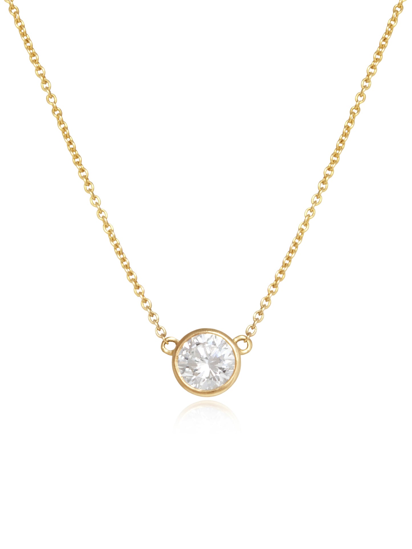 14K Gold 0.45 CTW Single Diamond Necklace