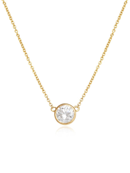 14K Gold 0.45 CTW Single Diamond Necklace