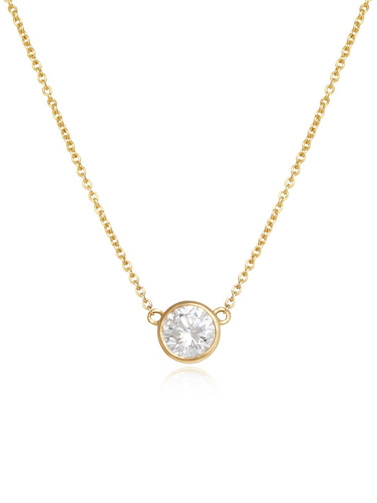 14K Gold 0.45 CTW Single Diamond Necklace