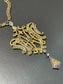Edwardian 18K Yellow Gold Black Opal 2.3 CTW Diamond Motif Pendant Necklace