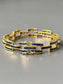 Vintage 14K Gold Natural Sapphire Woven  Bracelet