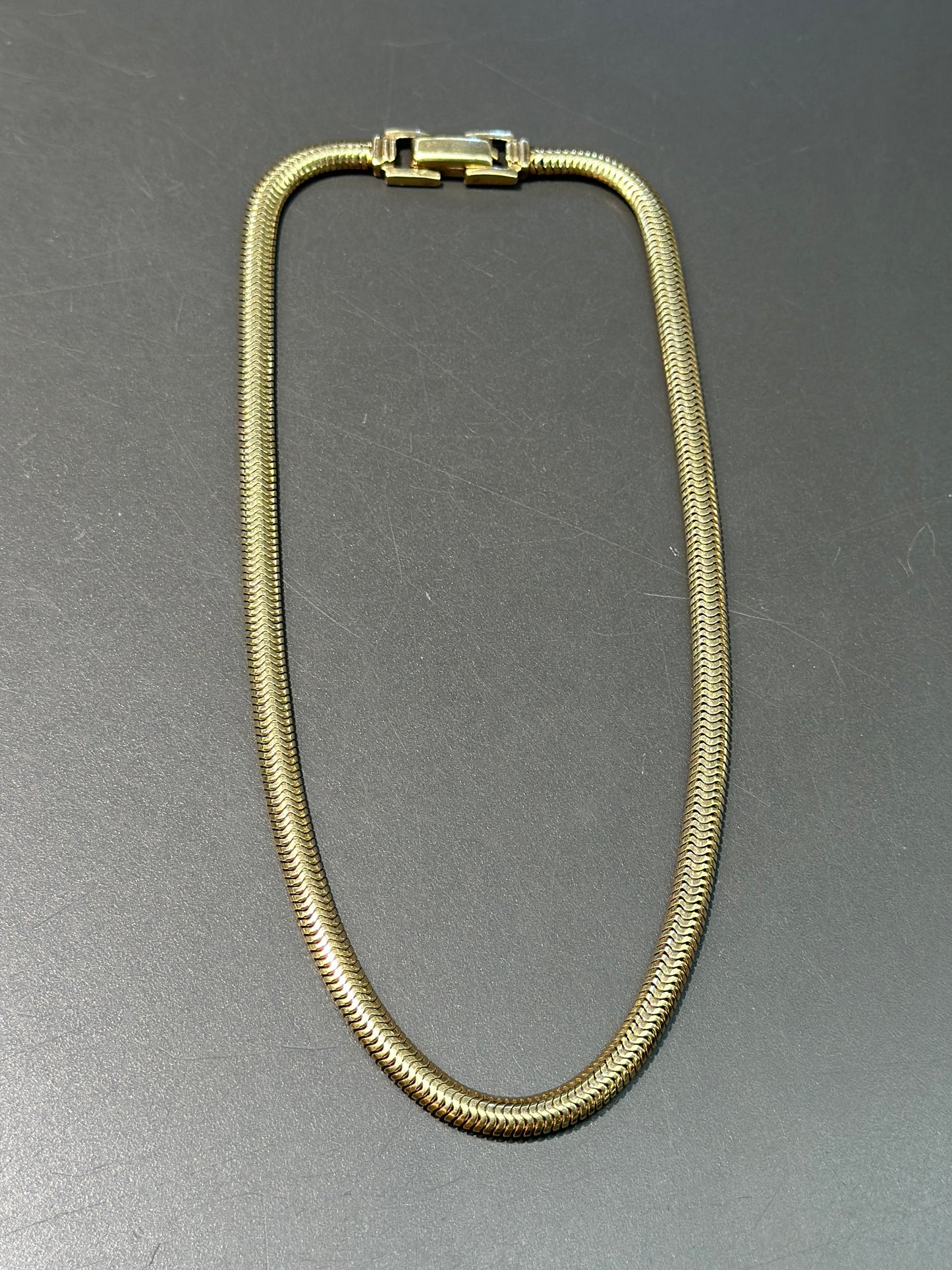 Vintage 14K Gold Snake Chain Necklace 15.5”