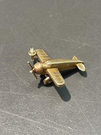 Vintage 14K Gold Articulating Propeller Plane Charm
