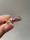14K Yellow Gold Ruby Diamond Gypsy Ring