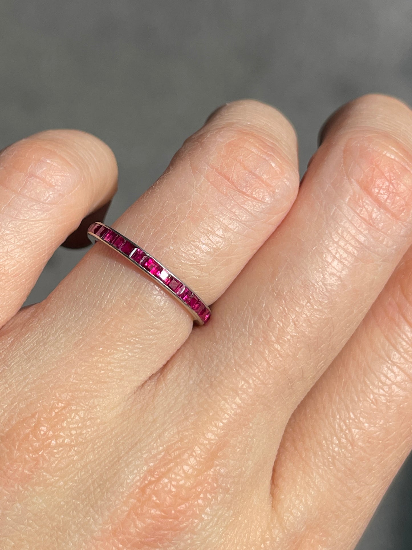 Antique French Platinum Ruby Band Ring