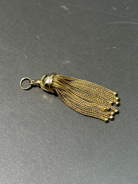 Antique 14K Gold Two Tone Tassel Pendant