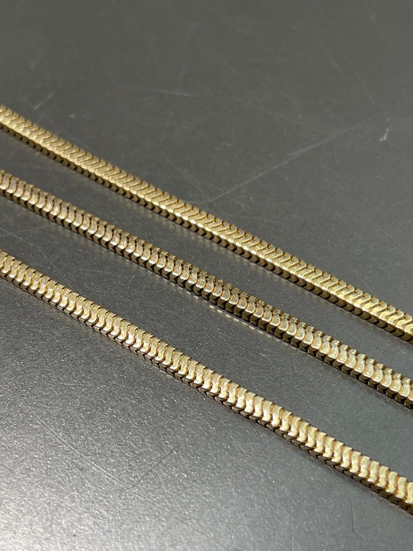 Vintage 10K Gold Snake Watch Chain Necklace