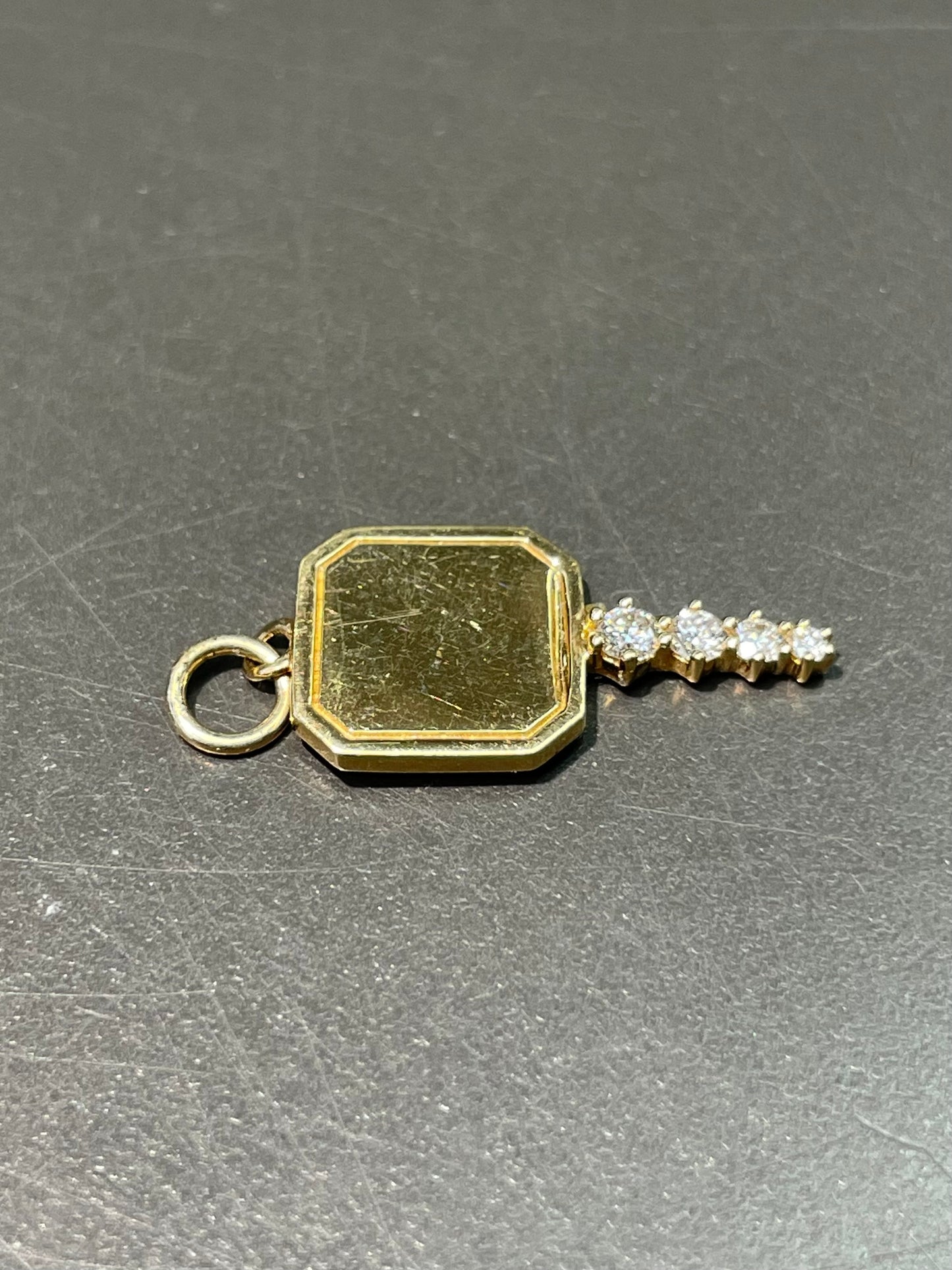 14K Gold 0.15CTW Diamond Key Charm