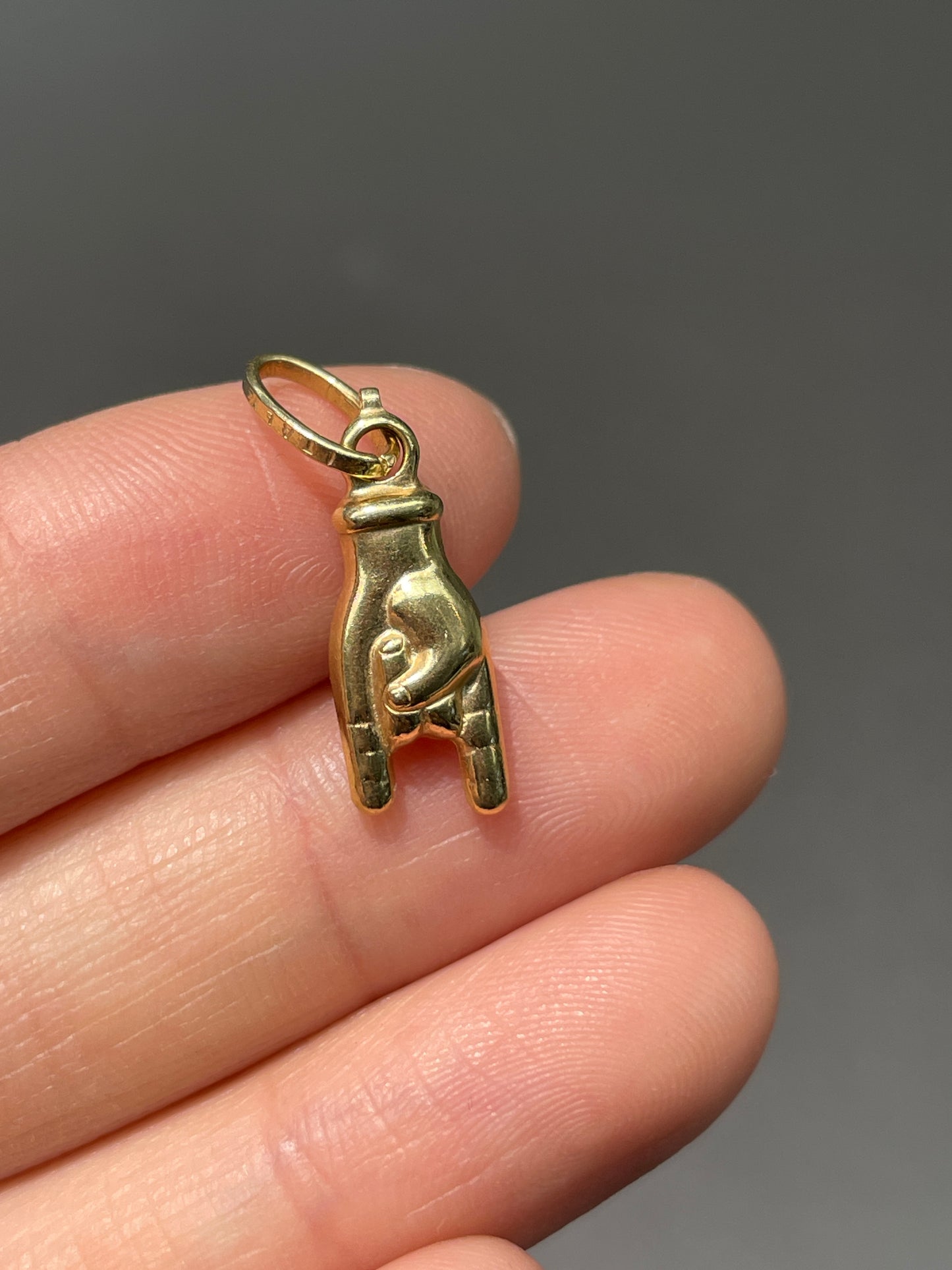 Vintage 14K Gold Rock and Roll Hand Charm