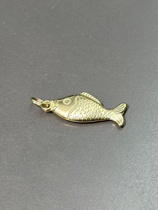 Vintage 14K Gold Hollow Fish Charm