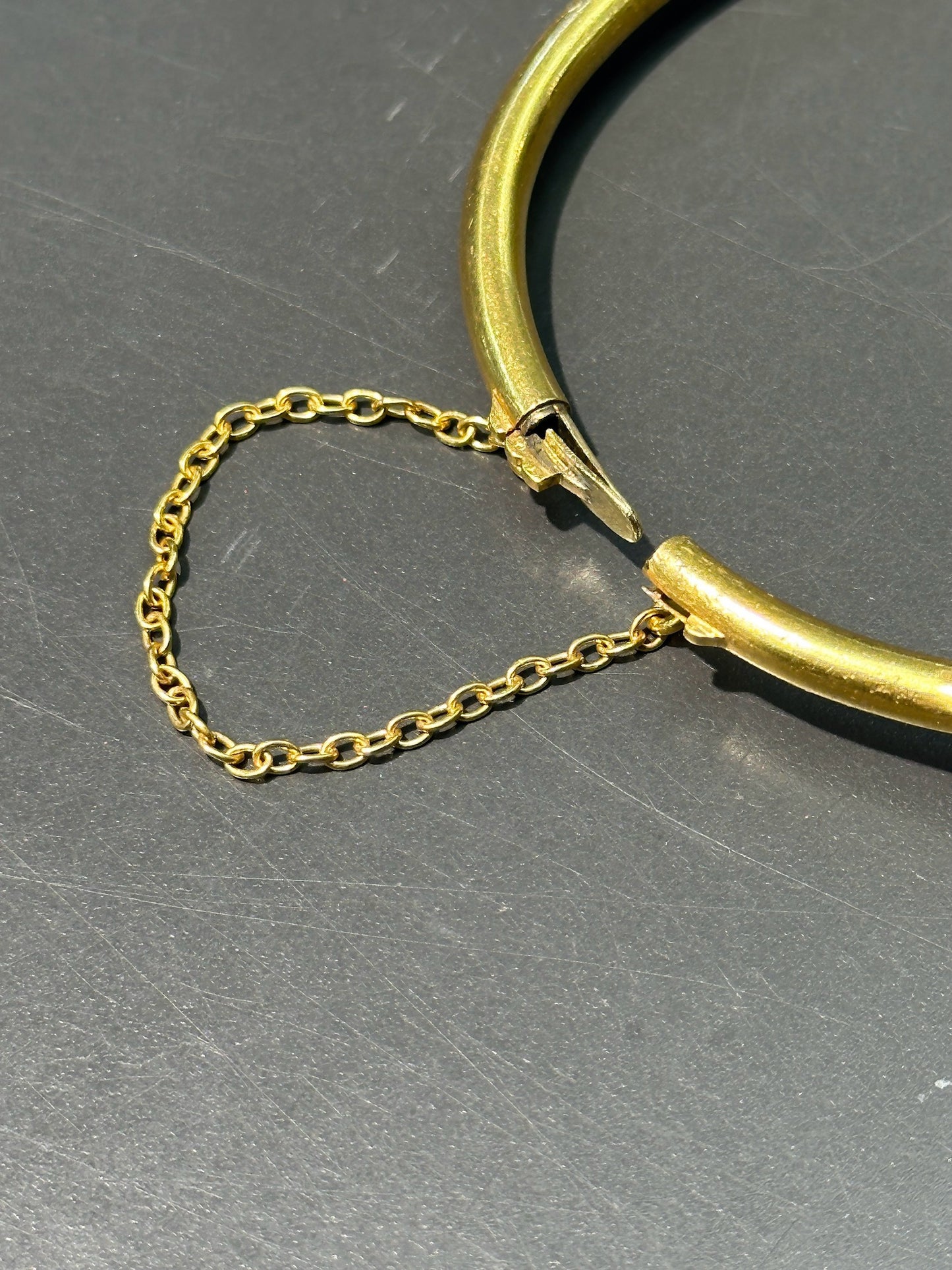 古董 18K 金天然蓝宝石钻石红宝石手镯