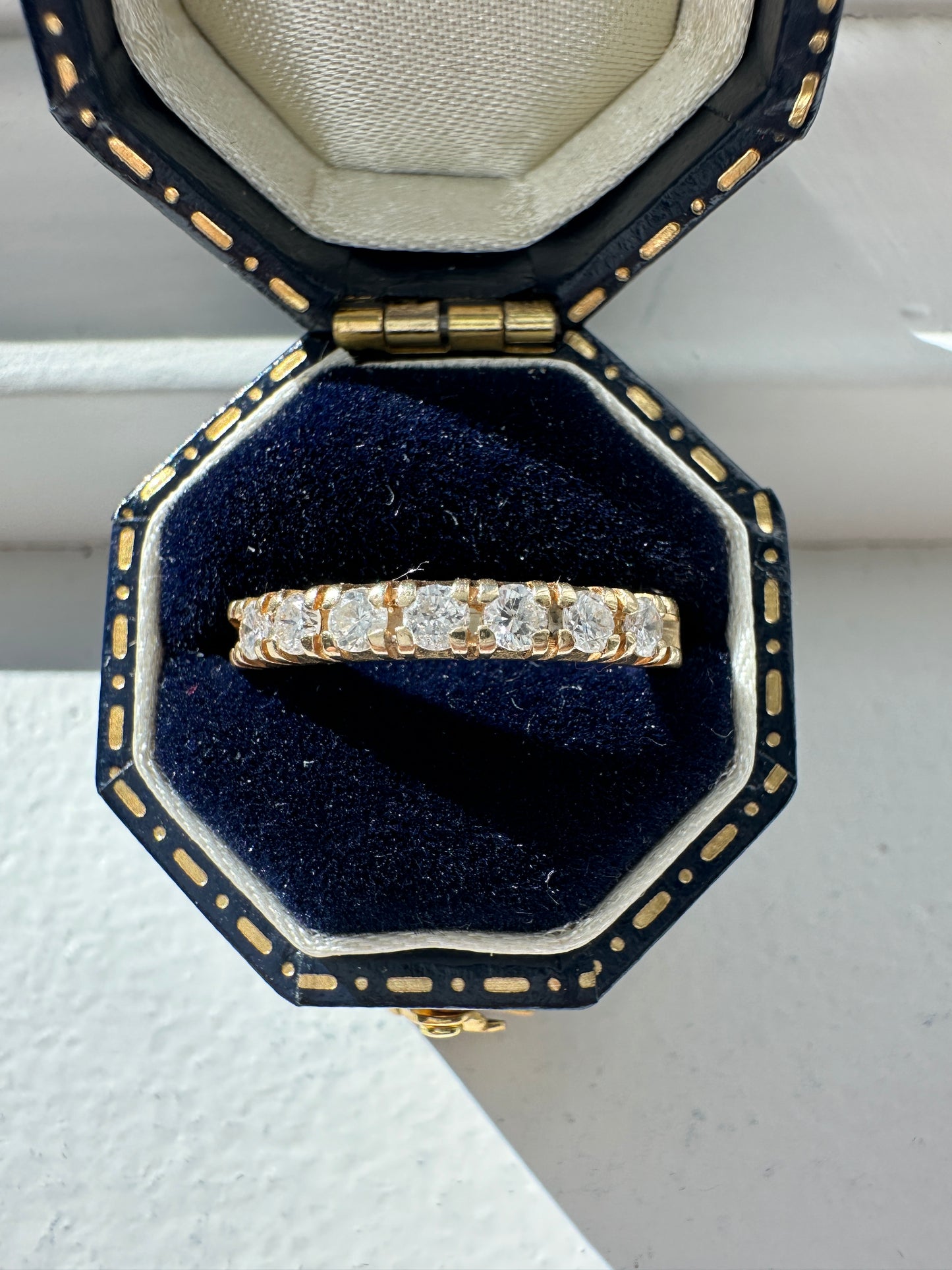 14K Yellow Gold 0.35 CTW Seven Stone Diamond Ring Band