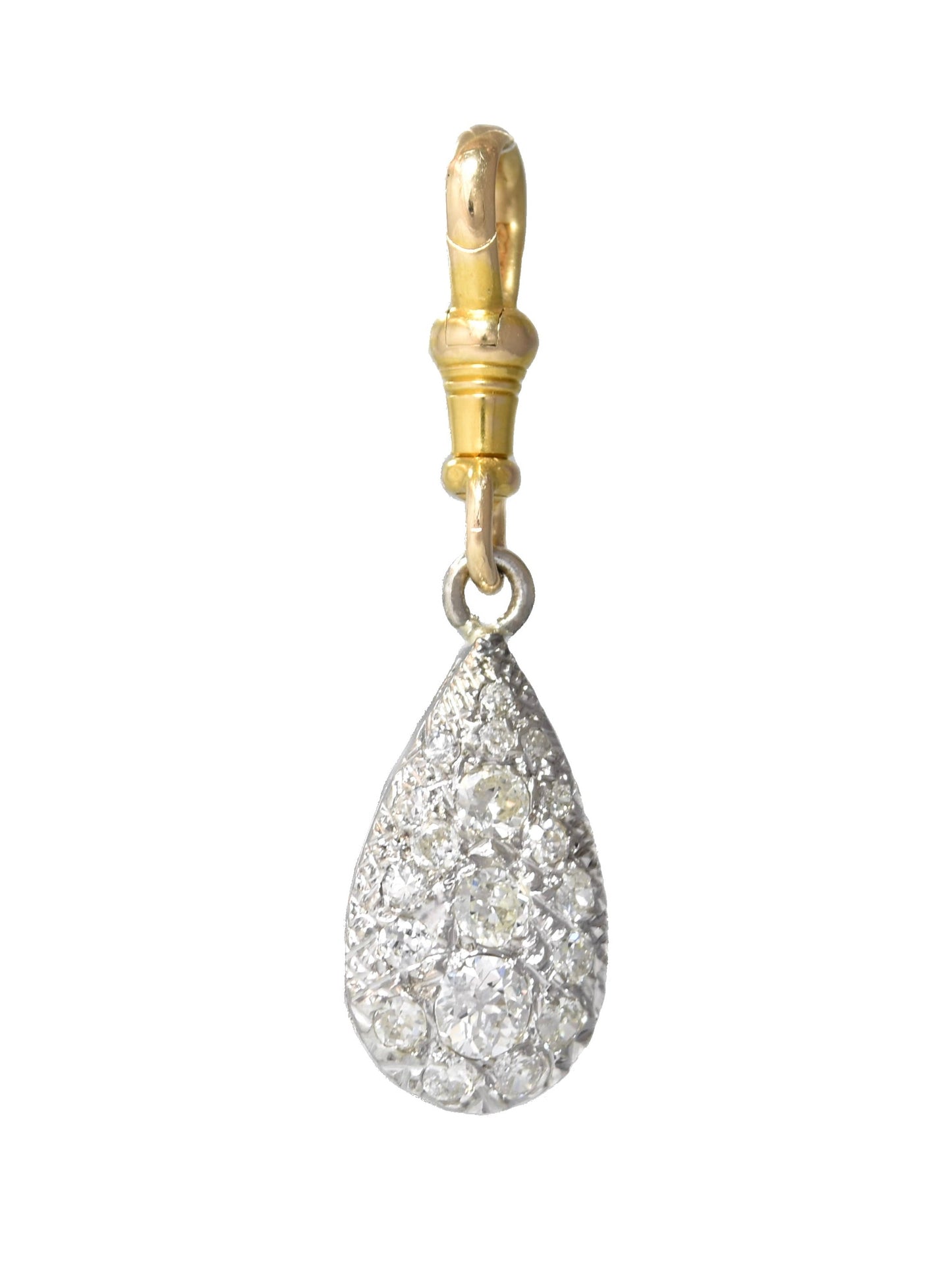 Antique 14K Gold 1.34 CTW Diamond Drop Pendant