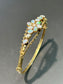 Vintage 14K Gold Opal Cluster Bangle Bracelet