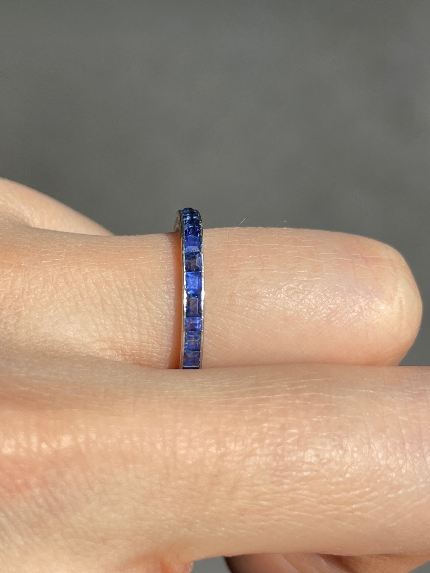 Antique French Platinum Sapphire Band Ring
