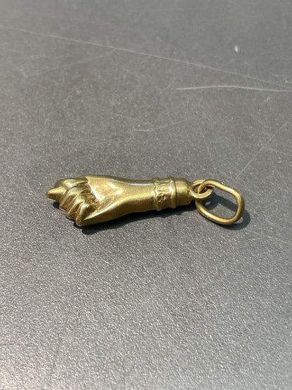 Vintage 14K Yellow Gold Mano Figa Charm Pendant