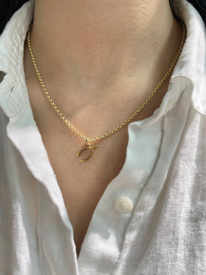 Vintage 14K Gold Wishbone Charm