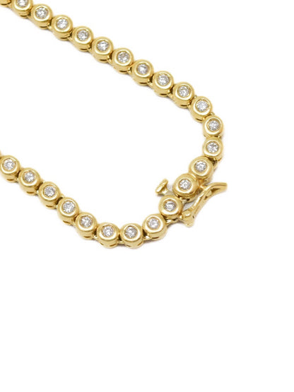 14K Gold 6.25 CTW Diamond Bezel Graduated Tennis Necklace