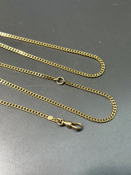 Art Deco 14K Gold Curb Link Chain 24.5”