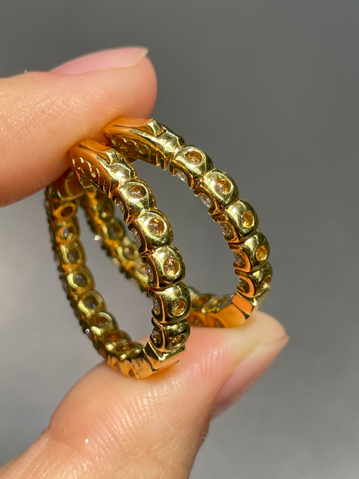 14K Yellow Gold 3.36 CTW Diamond Hoop Earring