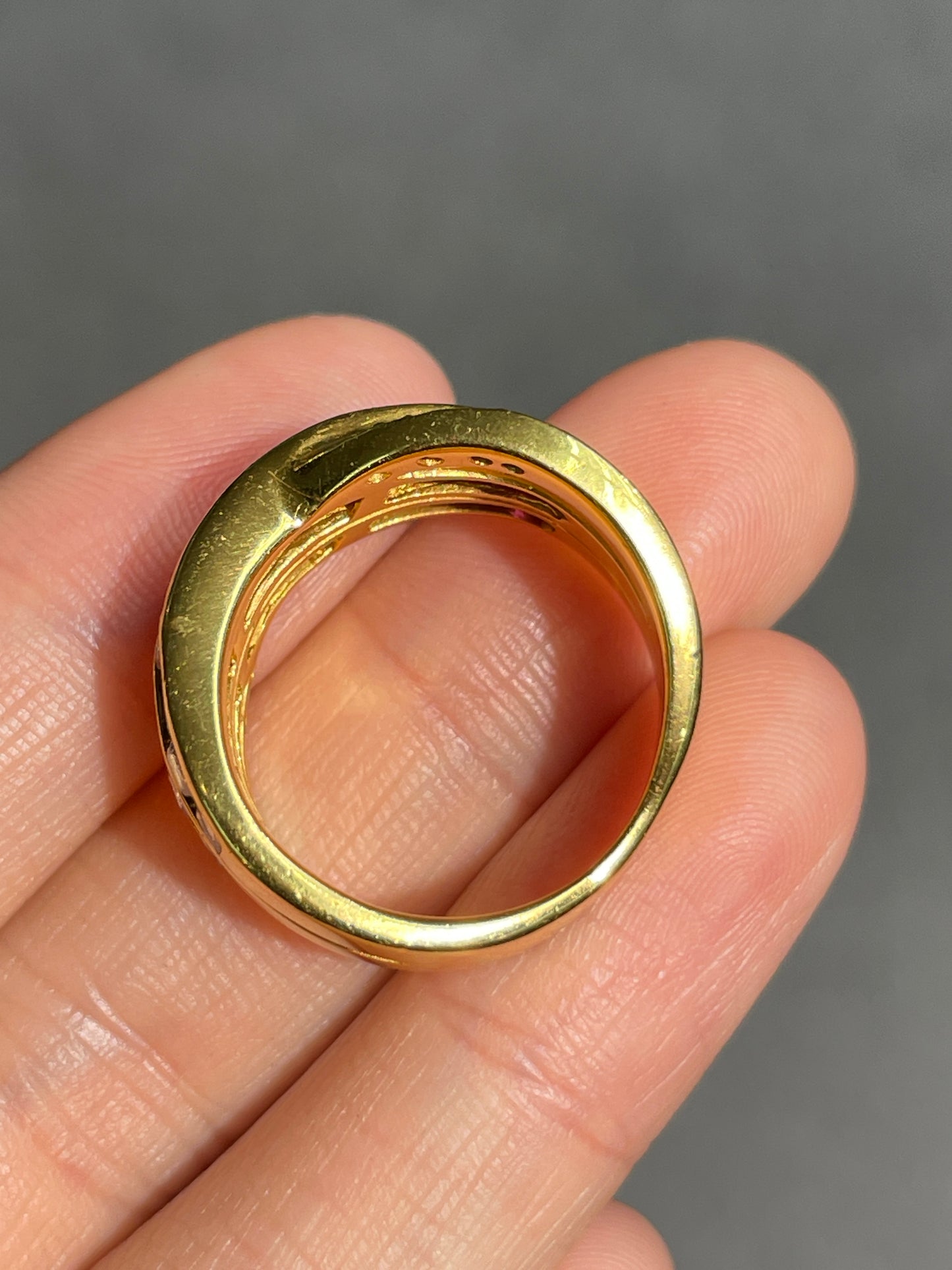 18K Gold Multi-Color Sapphire Diamond Ring