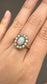 Vintage 10K Gold Opal Halo Cluster Ring