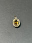 Pendentif halo de citrine et de diamants en or 14 carats