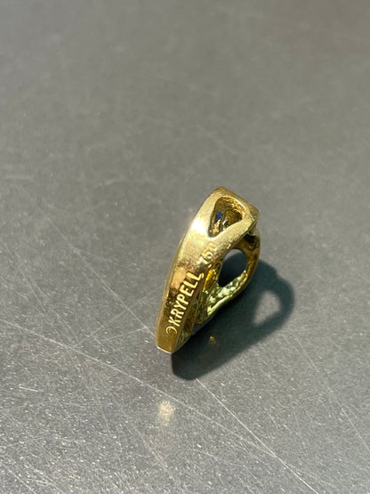 Charles Krypell 18K 金蓝宝石钻石心形滑动吊坠