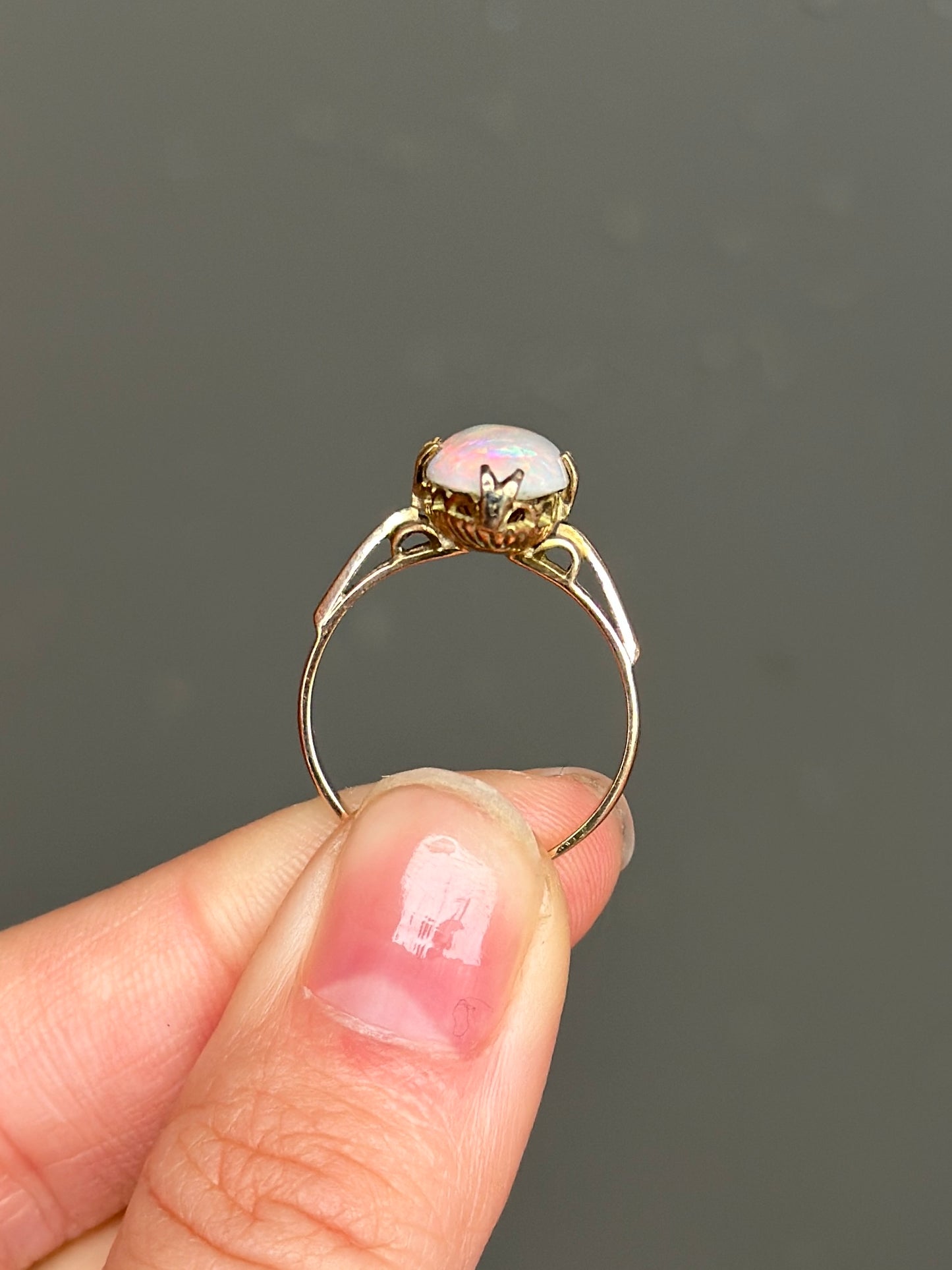 Art Nouveau 14K Gold Opal Ring