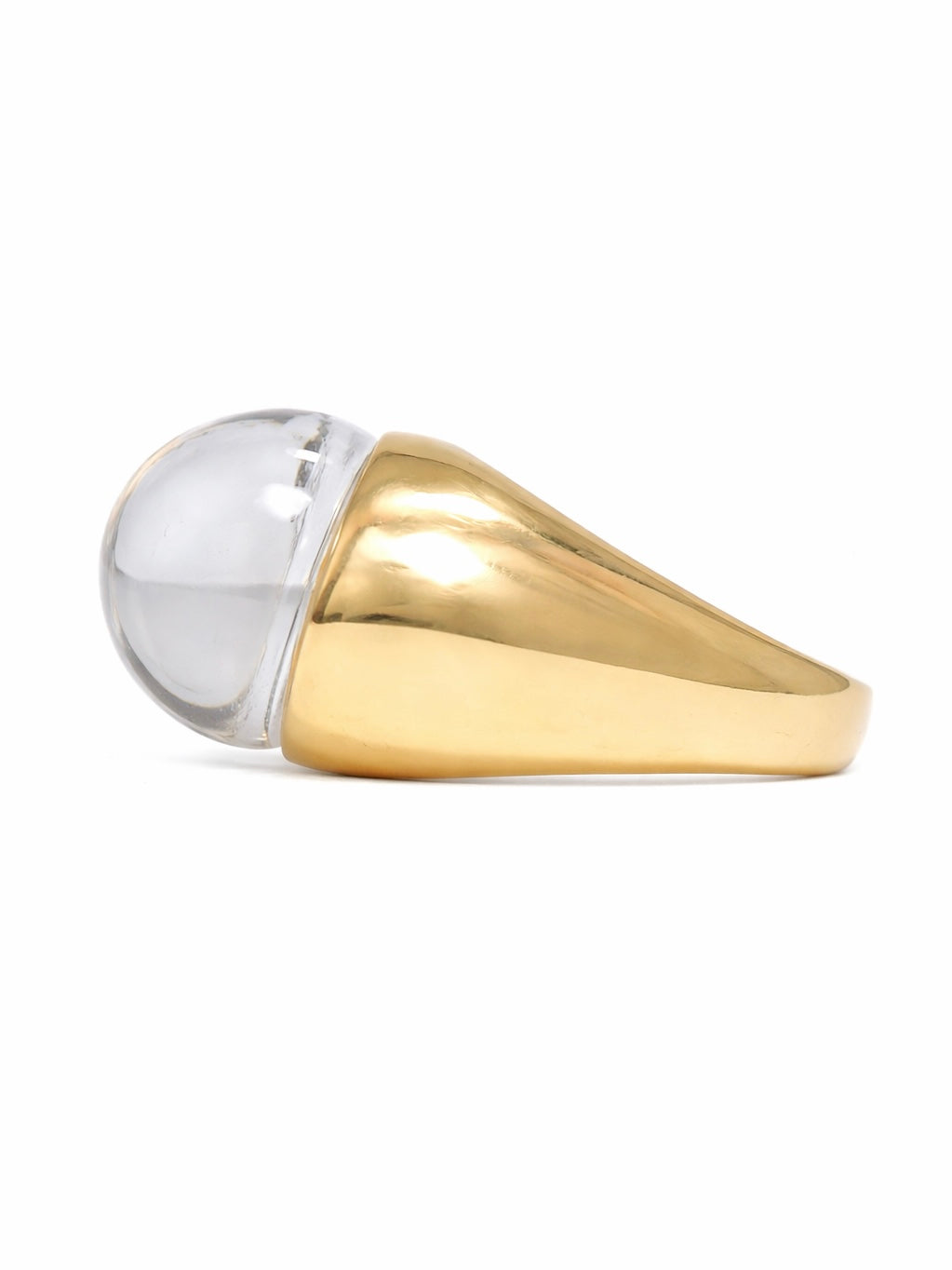 Mauboussin French 18K Gold Rock Crystal Diamond Ring