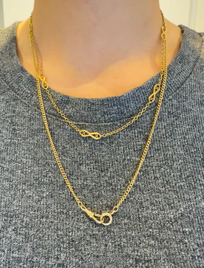 Antique 18K Yellow Gold Filigree Chain Necklace 17.5 inch