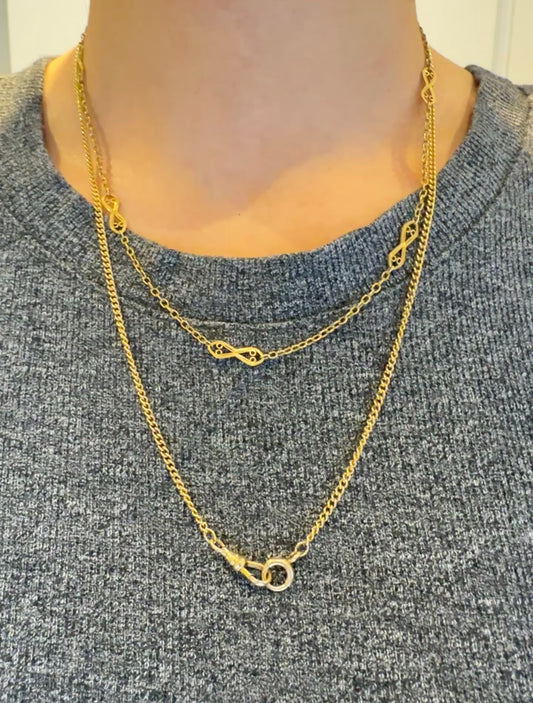 Antique 18K Yellow Gold Filigree Chain Necklace 17.5 inch