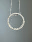 14K White Gold Diamond Open Circle Pendant