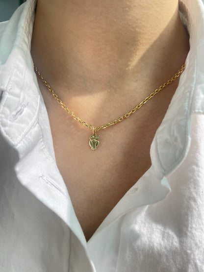 Vintage 14K Gold Mini Owl Charm