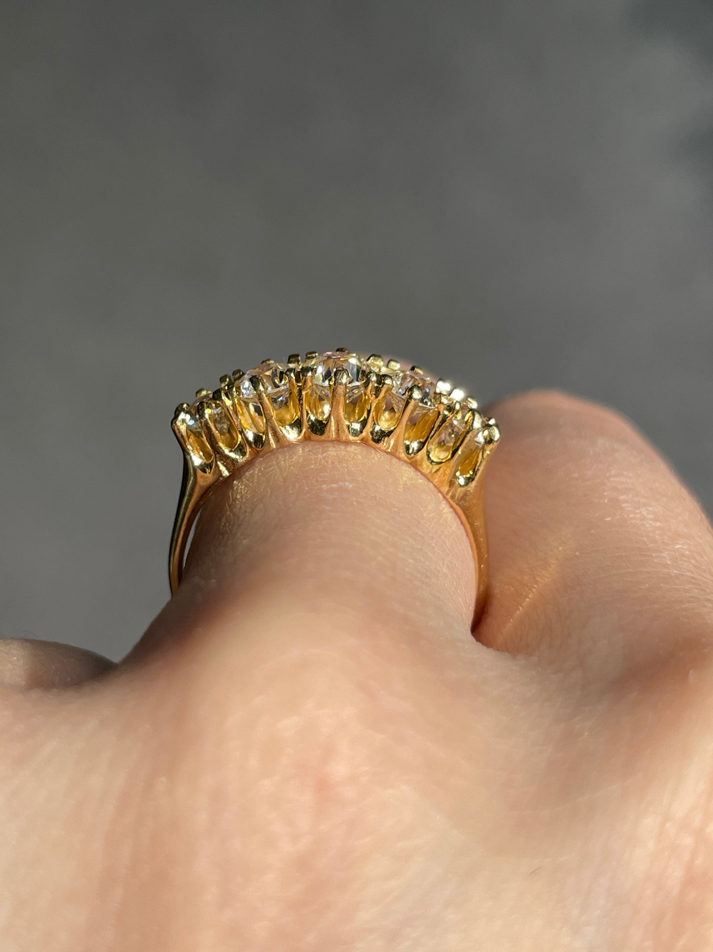 Antique Birks 14K Gold 1.46 CTW Five Stone Diamond Ring