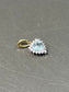 18K Gold Diamond Aquamarine Heart Charm