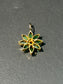 18K Gold Flower Emerald Pendant