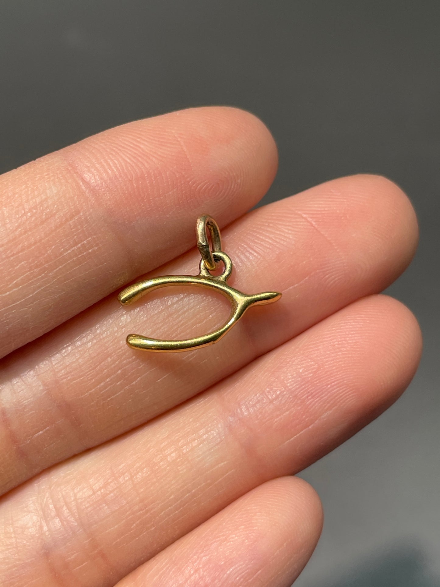 Vintage 14K Gold Wishbone Charm