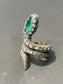 Victorian 15K Gold Diamond Emerald Snake Ring SZ 6.5