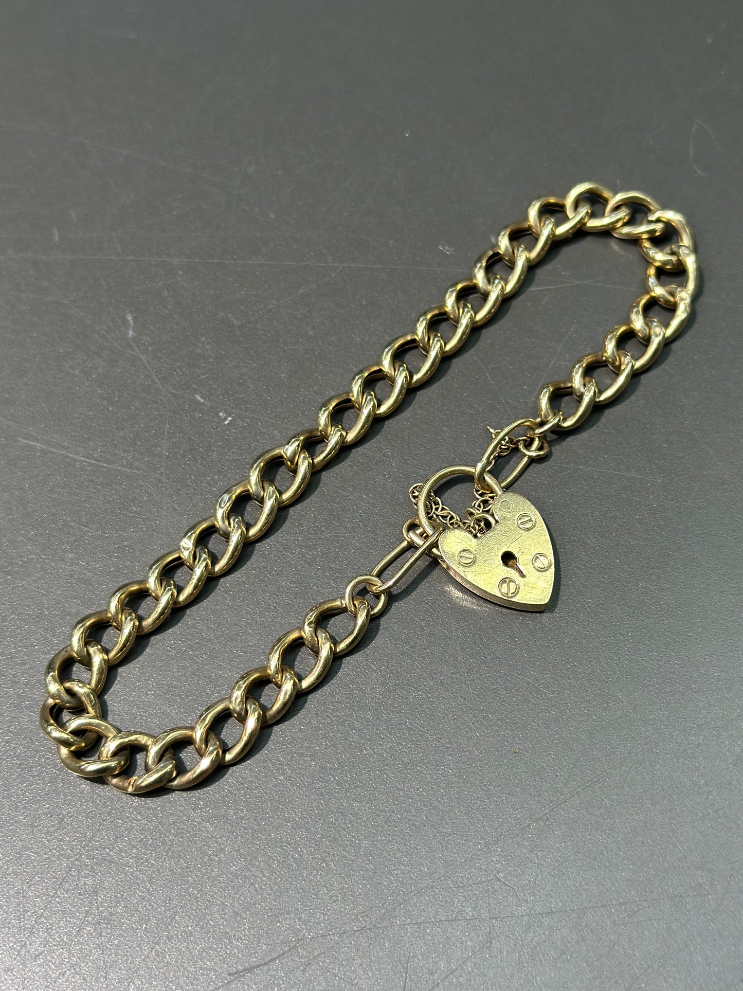 Vintage 9K Gold Padlock Bracelet