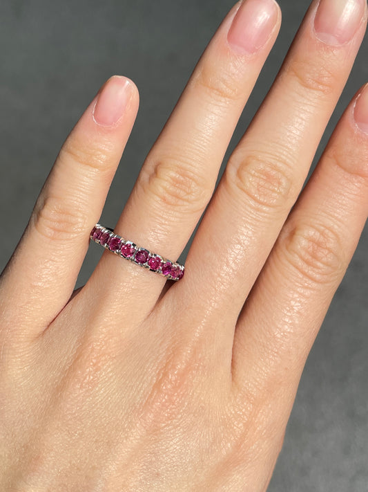14K Gold Pink Tourmaline Eternity Band
