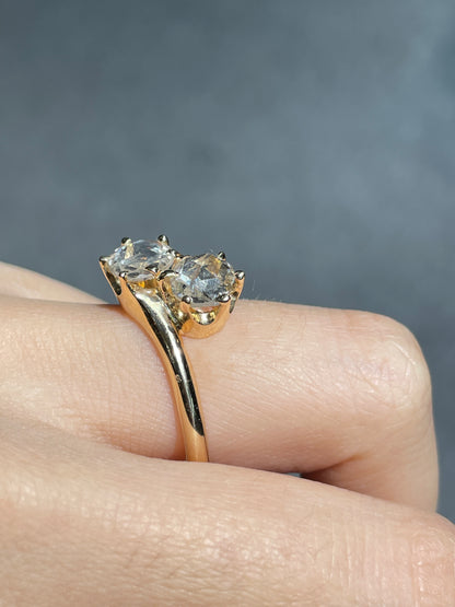 Antique 14K Gold Rose Cut Diamond Toi Et Moi Ring