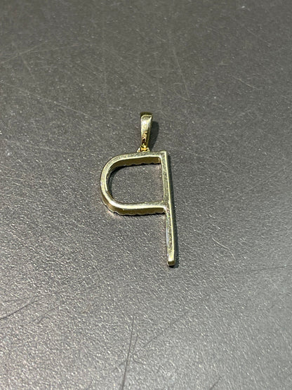 14K Gold Diamond Pavé Letter “P” Charm