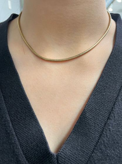 Antique Victorian 14K Yellow Gold Snake Chain Necklace 15.25 inches