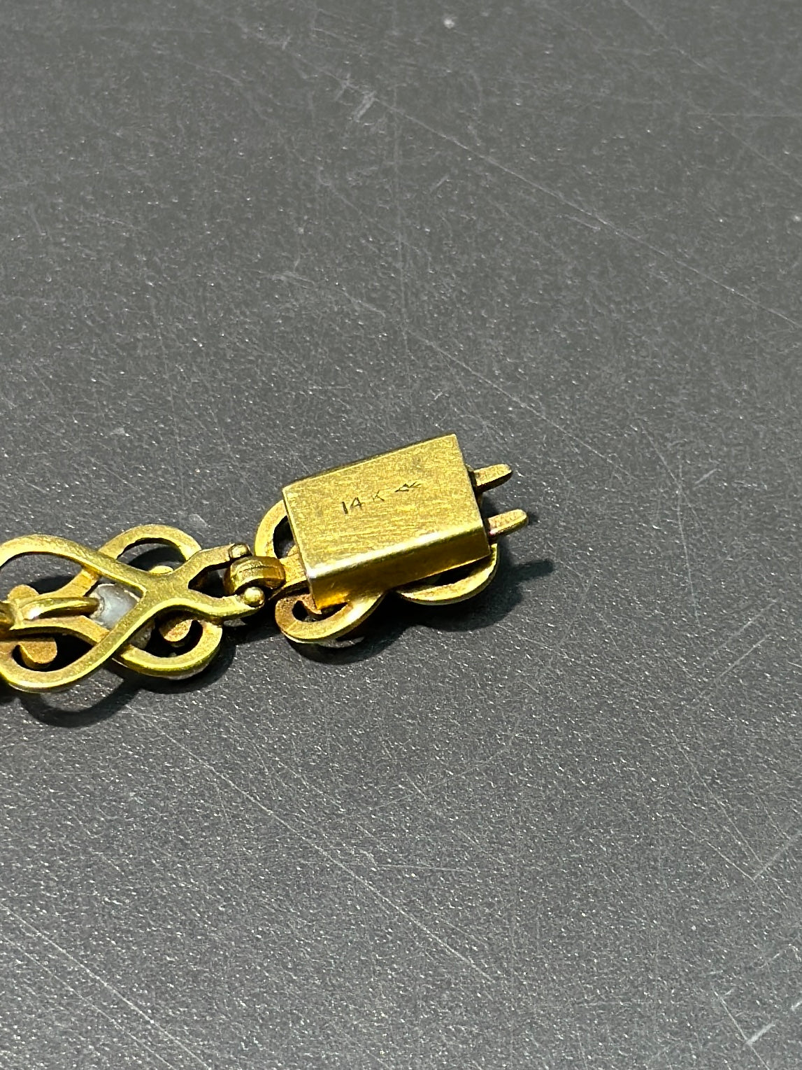 新艺术风格 14K 金天然珍珠手链