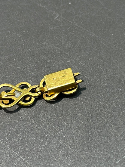 新艺术风格 14K 金天然珍珠手链